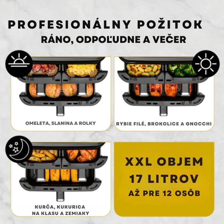 GourmetMaxx Vertikálna trojitá teplovzdušná fritéza FryUp3 17 l 19712 (2)